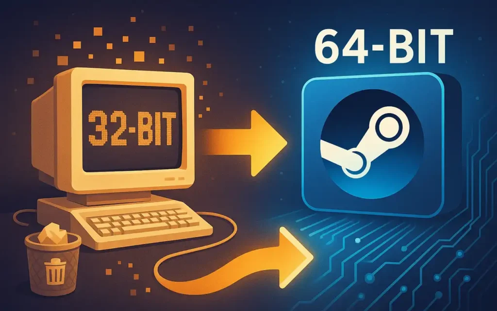 Steam dejará Windows 32 bits