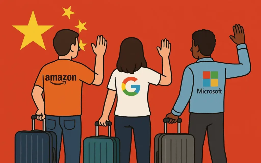Microsoft Google y Amazon adios a china