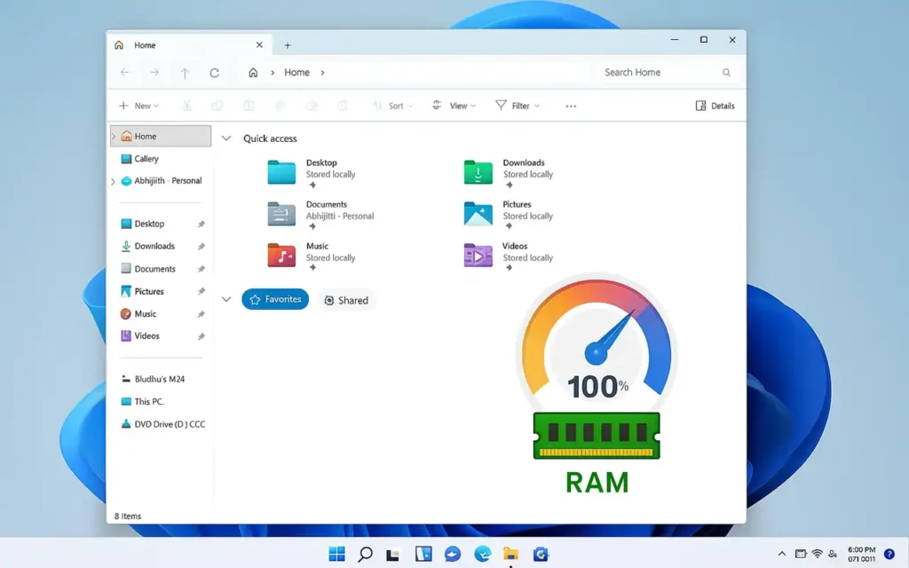 precarga explorador Windows 11